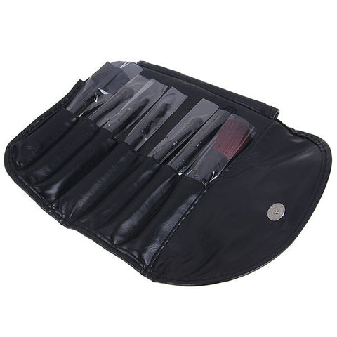 New Disign Fashion 7PCS Super Soft Synthetic Make-up Brushes with Makeup Bag (BLACK)