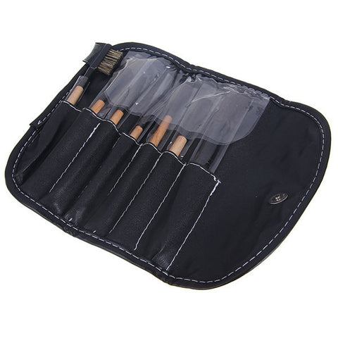 7PCS Super Soft Synthetic Make-up Brushes with Makeup Bag (WOOD)