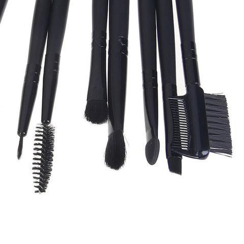 High Quality 12PCS Brushes Professional Cosmetic Tool with Black Leather Bag