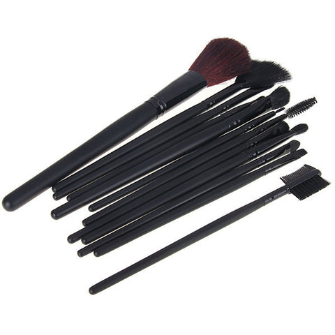 High Quality 12PCS Brushes Professional Cosmetic Tool with Black Leather Bag