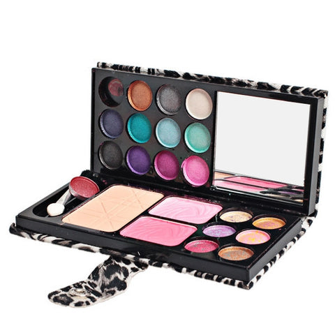 Portable Makeup Palette with 18 Colors Eye Shadows 2 Blushers and Foundation Mirror Eye Shadow Brush