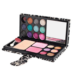 Portable Makeup Palette with 18 Colors Eye Shadows 2 Blushers and Foundation Mirror Eye Shadow Brush