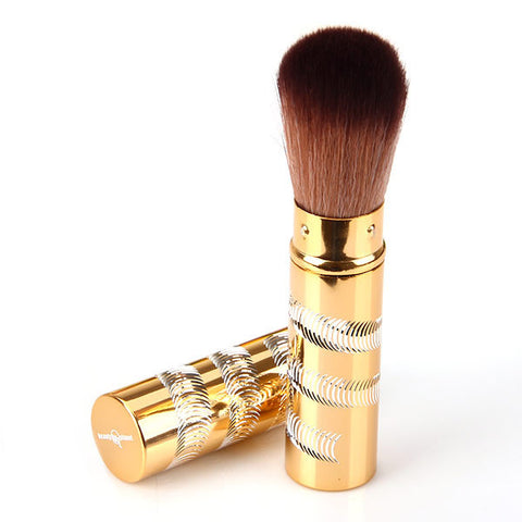 High Quality Unique Retractable Elastic Soft Brush Powder Blush for Make-up (Golden)