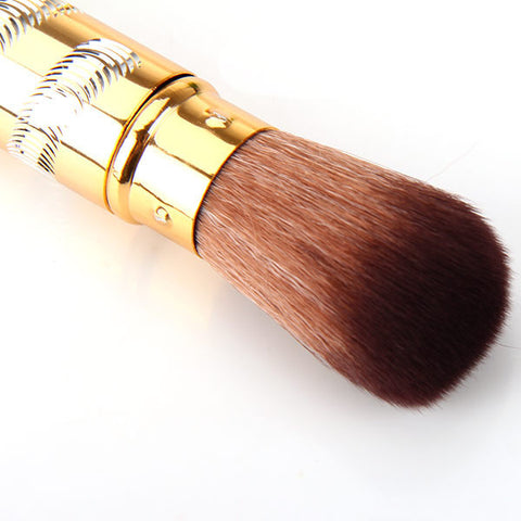 High Quality Unique Retractable Elastic Soft Brush Powder Blush for Make-up (Golden)