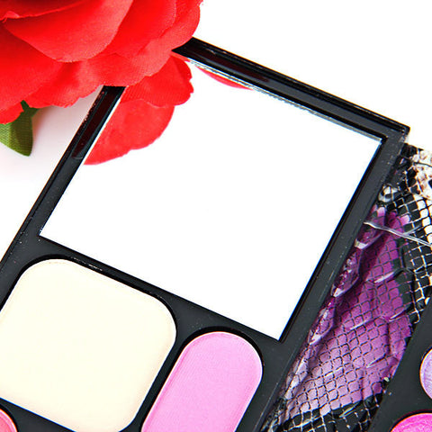 Delicate Elegant Purse Cosmetic Set Eye Shadows Blushers and Foundation with Snake Texture Pattern