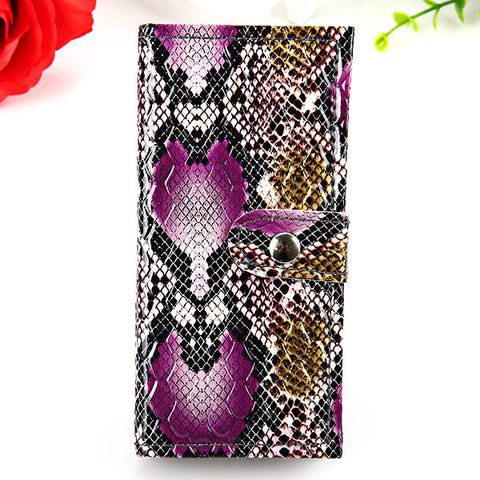 Delicate Elegant Purse Cosmetic Set Eye Shadows Blushers and Foundation with Snake Texture Pattern