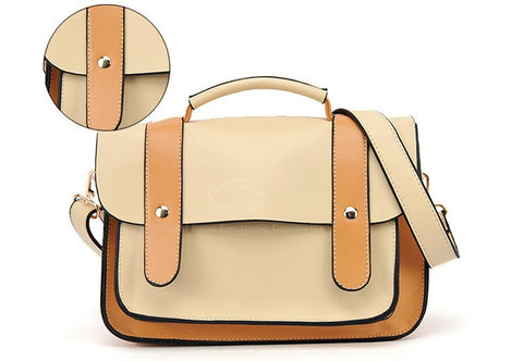 Cute Women's Bag PU Color Block and Covered Small KHAKI