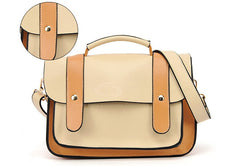 Cute Women's Bag PU Color Block and Covered Small KHAKI