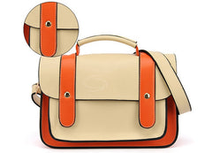 Cute Women's Bag PU Color Block and Covered Small ORANGE