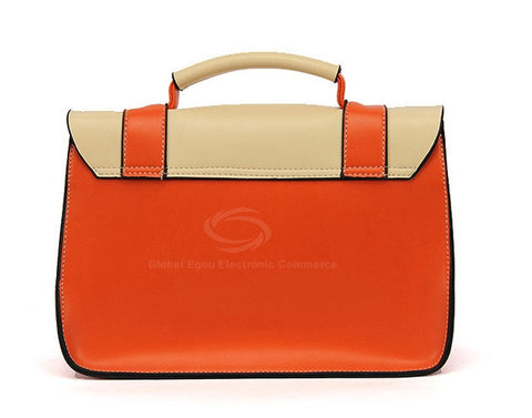 Cute Women's Bag PU Color Block and Covered Small ORANGE