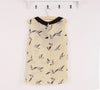 Dove Birds Blouse Sweet Peter Pan Collar Bird Print Women's Sleeveless Chiffon Blouse