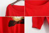 Tiger with Papillon Knitting Sweater RED