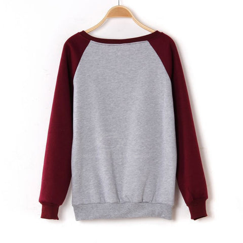 American Style Hoodies Sweater Cotton RED Sleeves