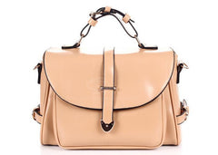 Stylish Casual Vintage Candy Color and Belts Design Women's Tote Bag Khaki