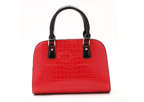 Casual PU Leather Vintage High Quality Sequins Design Women's Tote RED