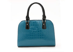 Casual PU Leather Vintage High Quality Sequins Design Women's Tote LAKE BLUE