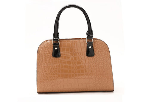 Casual PU Leather Vintage High Quality Sequins Design Women's Tote KHAKI