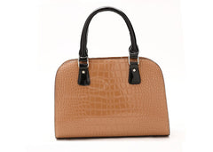 Casual PU Leather Vintage High Quality Sequins Design Women's Tote KHAKI
