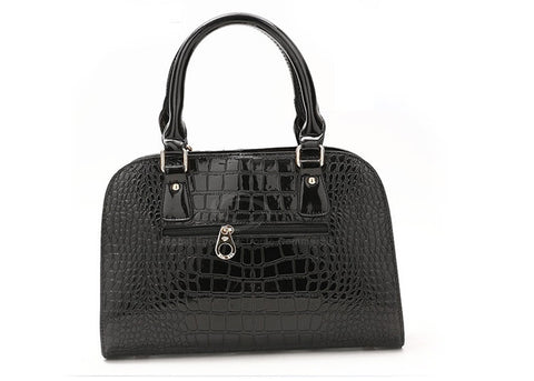 Casual PU Leather Vintage High Quality Sequins Design Women's Tote BLACK