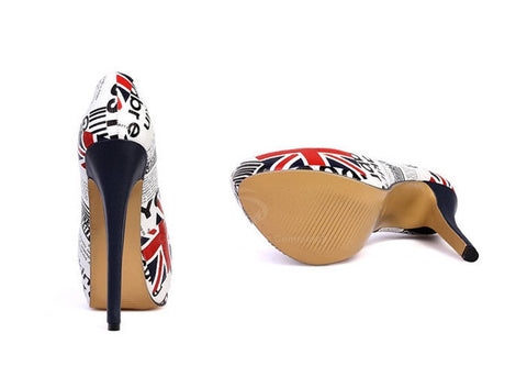 Party High Heel Letters Print Design Women's Pumps