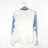 Retro Style Blue And White Porcelain Print Chiffon Women's Shirt