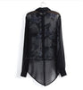 Stylish Floral Print Irregular Design Chiffon Women's Blouse