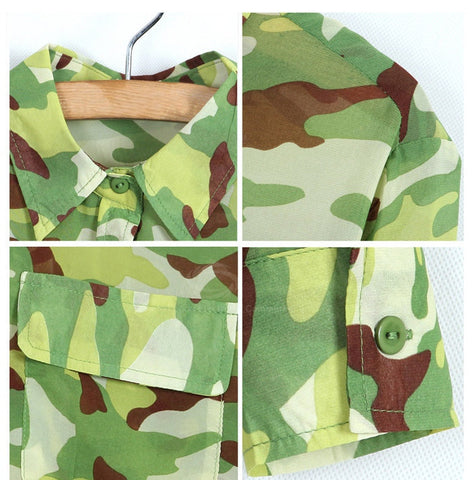 Spring Clothes Camouflage Print Long Sleeved Chiffon Women's Shirt