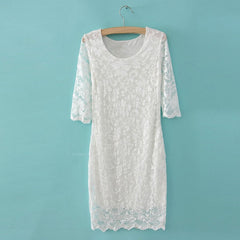 Noble Ladylike Lace Half Sleeve Women's Spring Dresses