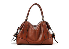 Casual PU Leather Vintage Design Women's Tote BROWN