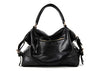 Casual PU Leather Vintage Design Women's Tote BLACK