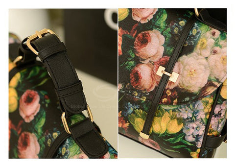 Old Floral Print Style Women's Bag