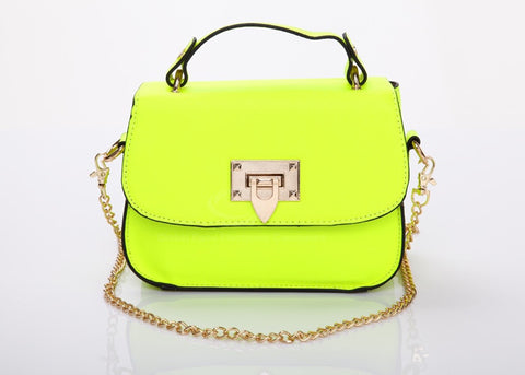 Casual PU Leather and Solid Color and Metal Chain Design Women's Shoulder Bag YELLOW