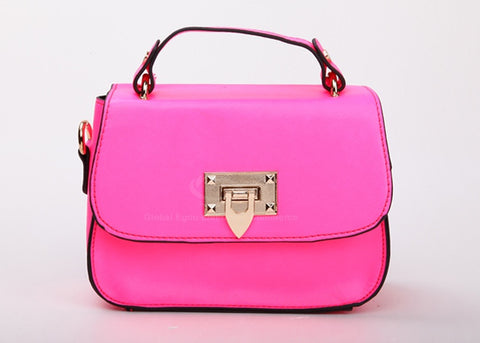 Casual PU Leather and Solid Color and Metal Chain Design Women's Shoulder Bag PINK