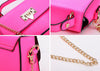 Casual PU Leather and Solid Color and Metal Chain Design Women's Shoulder Bag PINK