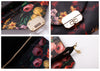 Causal PU Leather and Floral Print Design Women's Clutch Bag