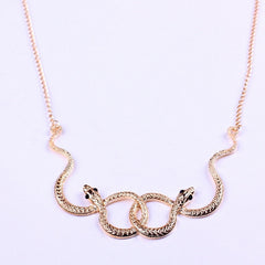Vintage Snake Embellished Pendant Women's Necklace