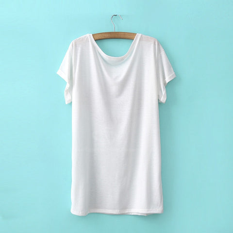 Special Print Cotton Blend Scoop Neck Short Sleeves Casual Style Women's T-Shirt