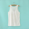 Cute Scoop Neck Perfume Bottle Print White Women's Vest