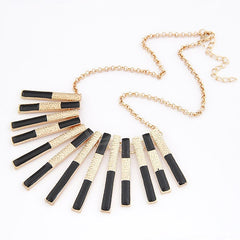Hot Sale Style Colored Glaze Oblong Shape Pendant Embellished Women's Necklace