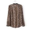 Fashionable Stand Collar Leopard Print Long Sleeves Women's Shirt