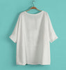 Casual Style Scoop Neck Bat-Wing Sleeves Special Print Cotton Blend Women's T-Shirt