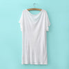Scoop Neck Grimace Pattern Short Sleeve White Women's T-Shirt