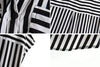 Short Sleeves Black and White Stripes Casual Shirt Blouse