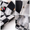 Western Style Black and White Checked Print Sleeveless Women's Dress
