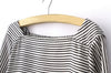 Retro Style Double Color and Stripes Dress 3/4 Sleeves