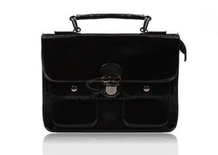 School University College Bag Tote and Rivets Design Shoulder Bag For Women BLACK