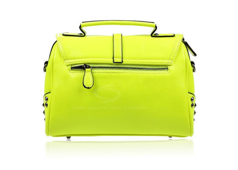 Studs Bag Hand Rivets Design Solid Color Shoulder Bag For Women YELLOW