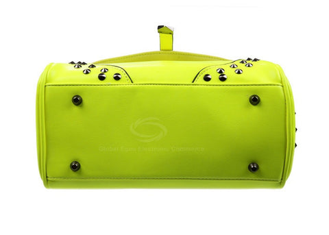 Studs Bag Hand Rivets Design Solid Color Shoulder Bag For Women YELLOW