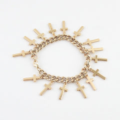 Retro Style Cross Pendant Embellished Women's Alloy Bracelet