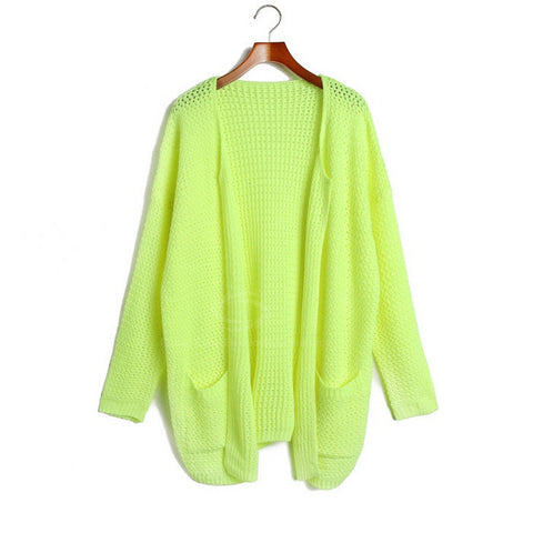 Small Braids Acrylic Cardigan Sweater GREEN